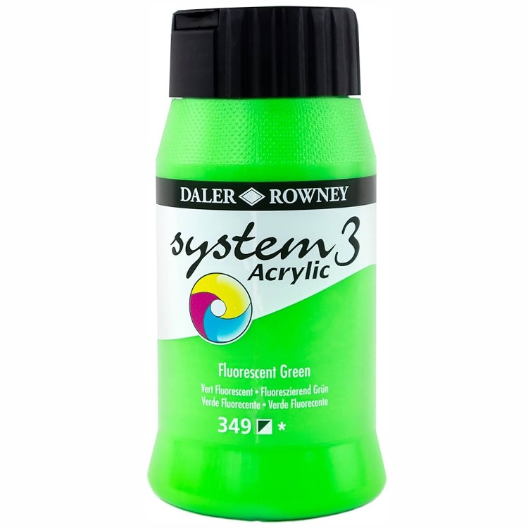 D&R System3 Acrylic 500 ml, Fluorescent Green
