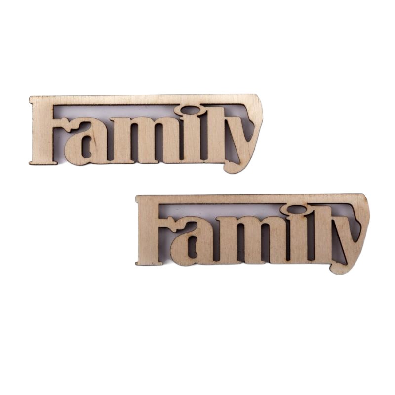 Drevené nápisy, 10 cm, family