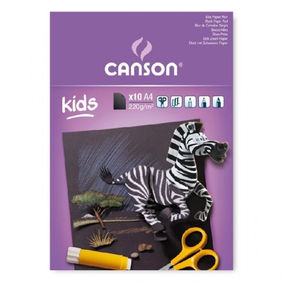 CANSON Detský skicár čierny, 220g/m2, 10 listov 24 x 32 cm
