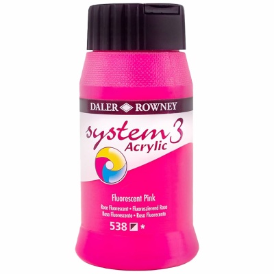 D&R System3 Acrylic 500 ml, Fluorescent Pink