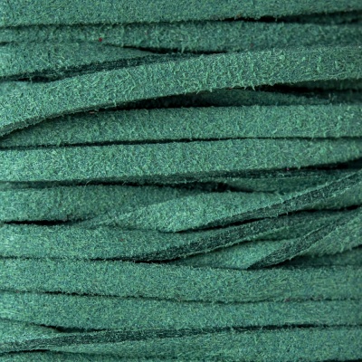 Semišová šnúrka, tmavá zelená, 1 m