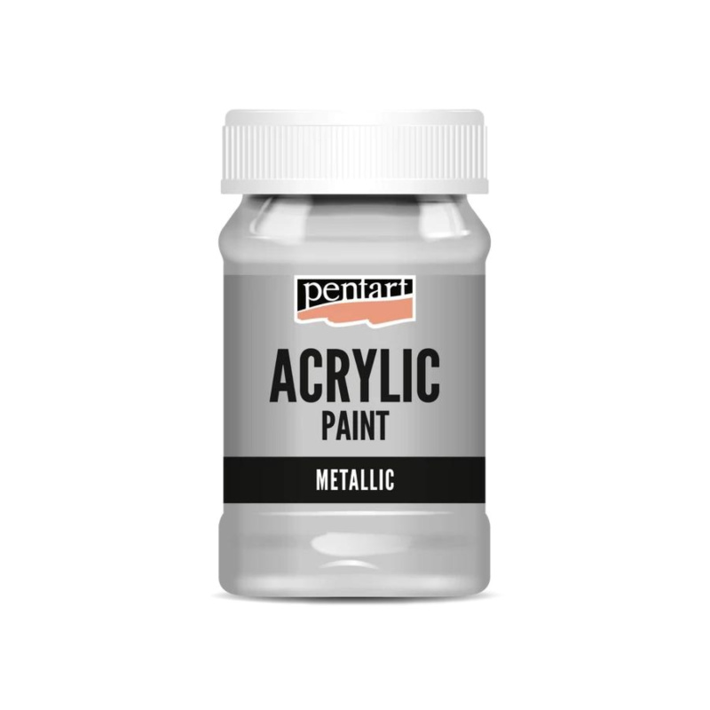 Akrylová farba 100 ml, metalická strieborná