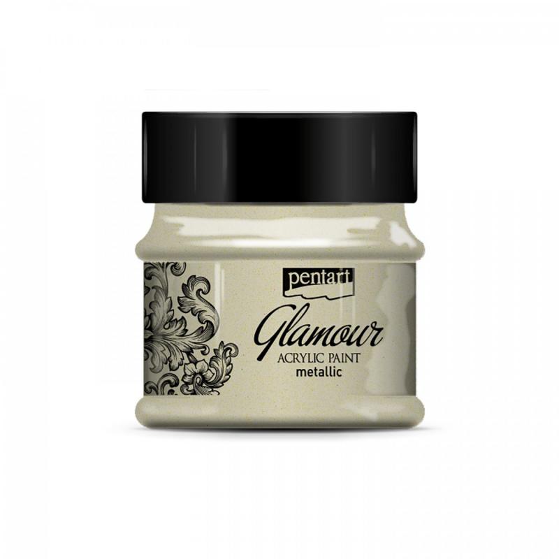 Akrylová farba, glamour, 50 ml, antická strieborná