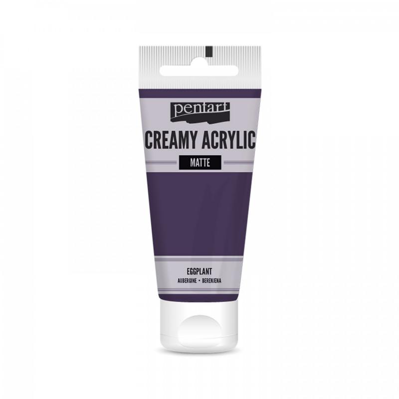 Akrylová farba, krémová, matná, baklažánová, 60 ml