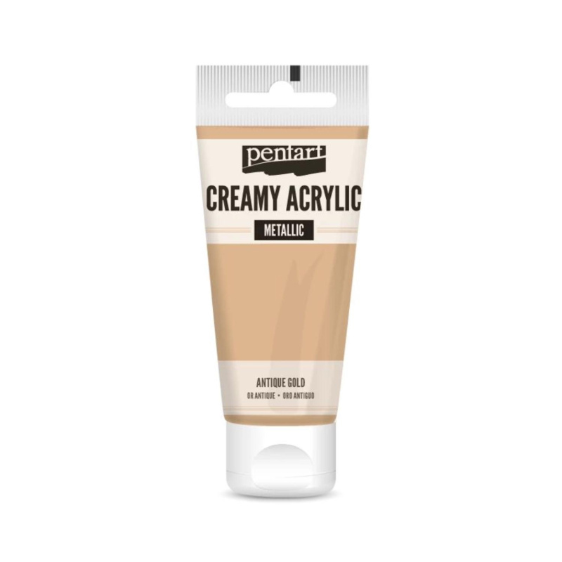 Akrylová farba krémová, metalická, antická zlatá, 60 ml