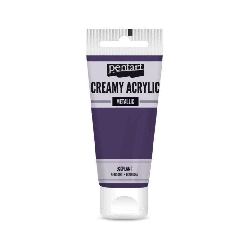 Akrylová farba krémová, metalická, baklažánová, 60 ml