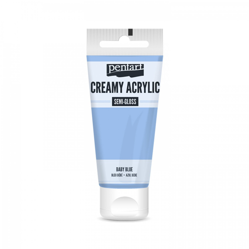 Akrylová farba krémová, pololesklá, baby blue, 60 ml