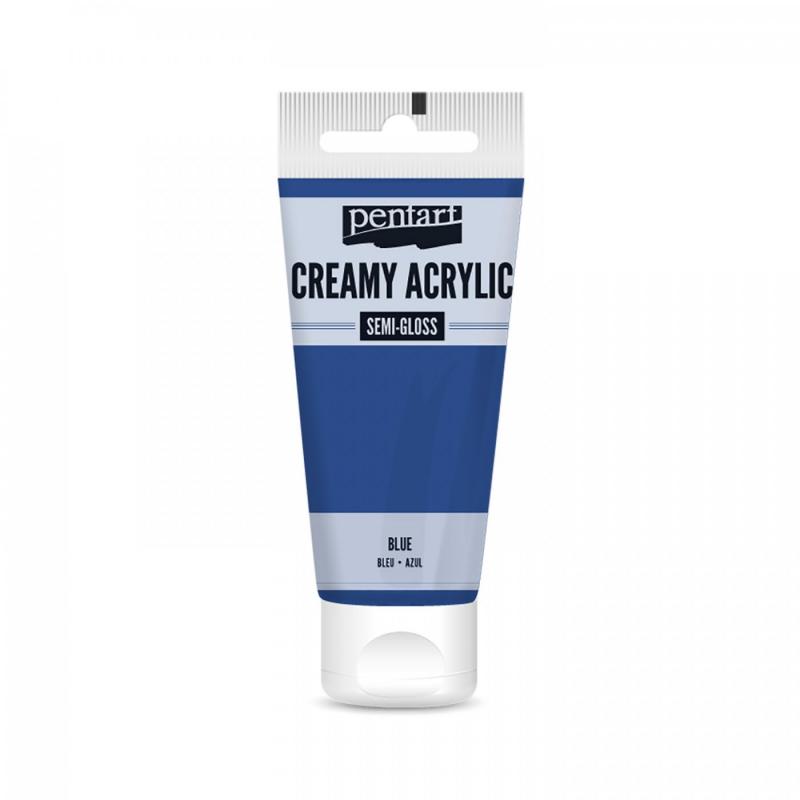 Akrylová farba krémová, pololesklá, modrá, 60 ml