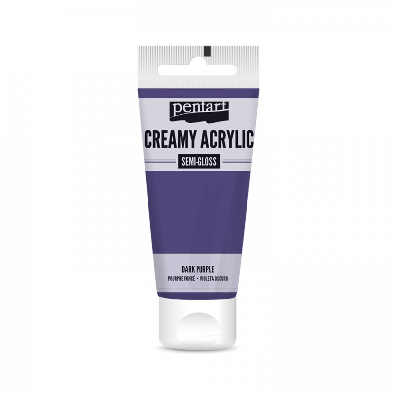 Akrylová farba krémová, pololesklá, tmavo fialová, 60 ml