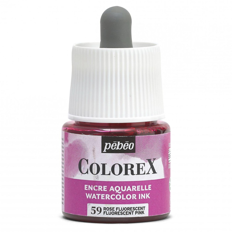Akvarelový atrament COLOREX, fluorescent pink 45 ml