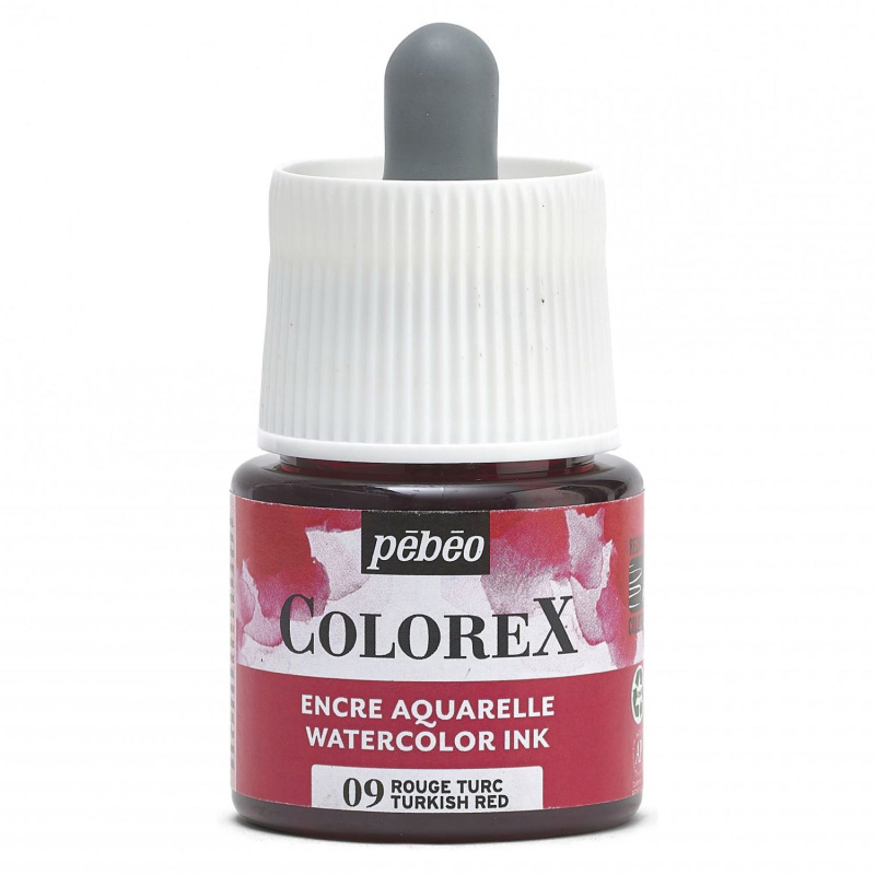 Akvarelový atrament COLOREX, turkish red 45 ml