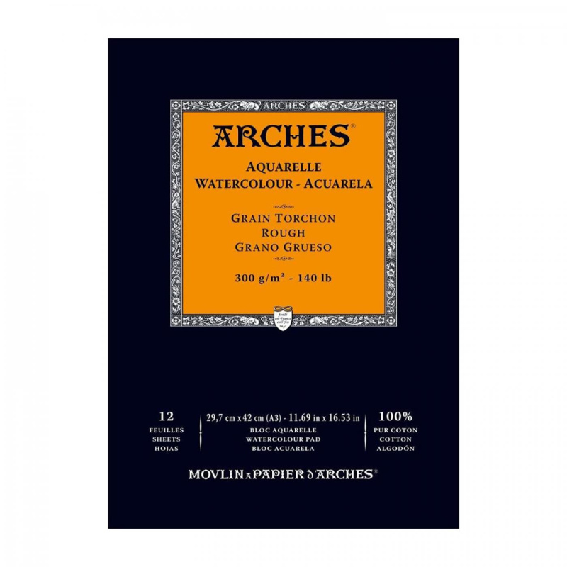 Arches skicár na akvarel, rough, 29,7 x 42 cm, 300 g, 12 listov
