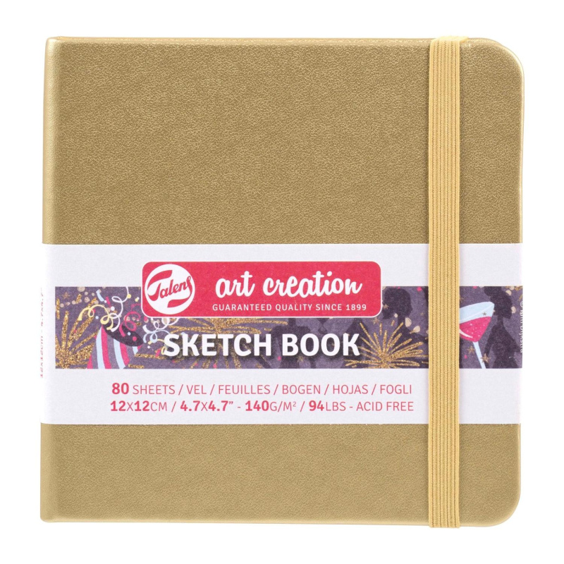 Art book, Art Creation, blok na skicovanie, 12 x 12 cm, zlatý 