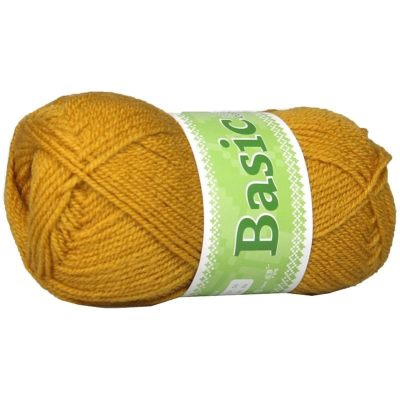 Basic, akrylová priadza, 50 g, cca 150 m, 1115 horčicová
