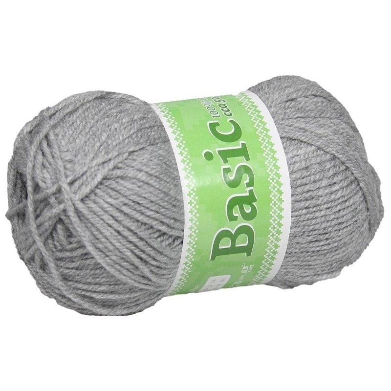 Basic, akrylová priadza, 50 g, cca 150 m, 907 šedá