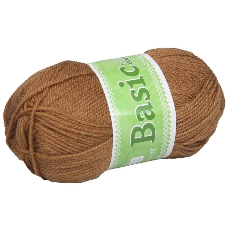 Basic, akrylová priadza, 50 g, cca 150 m, 999 hnedá