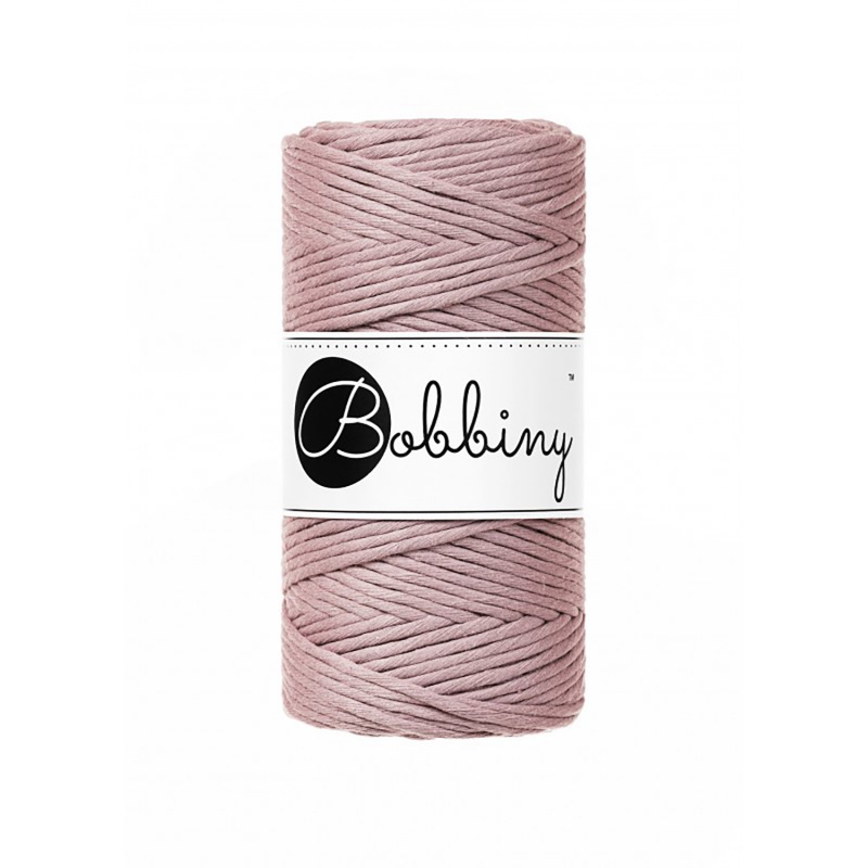 Bobbiny, Macramé točená šnúra, 3 mm, 100 m, Mauve