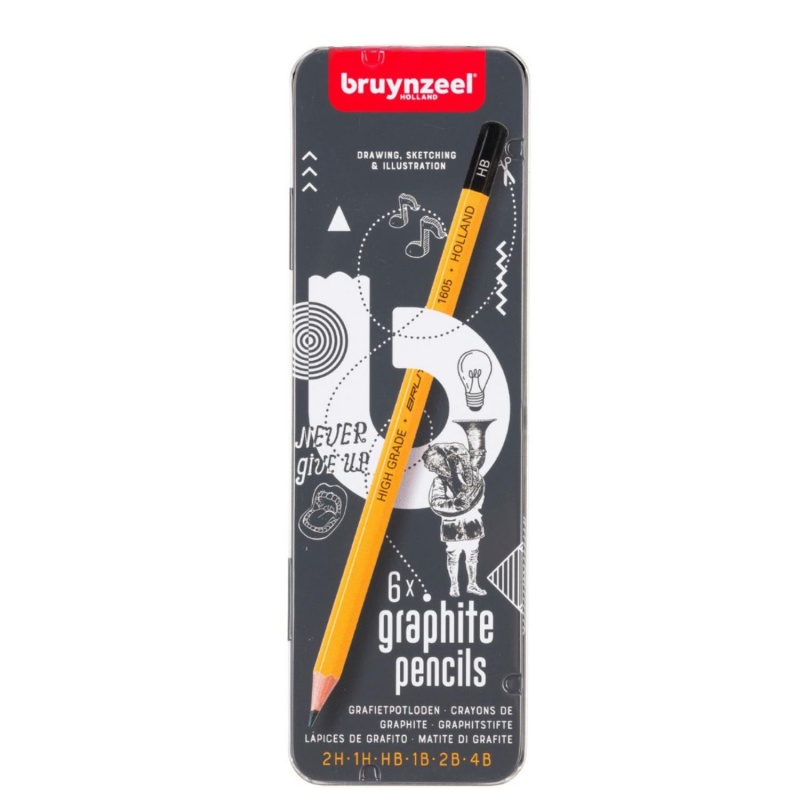 Bruynzeel, grafitové ceruzky Burotek, sada 6 ks