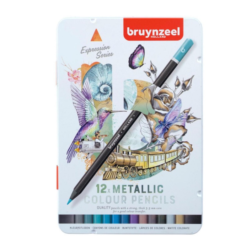 Bruynzeel, Pastelky farebné expression metallic, sada 12 ks