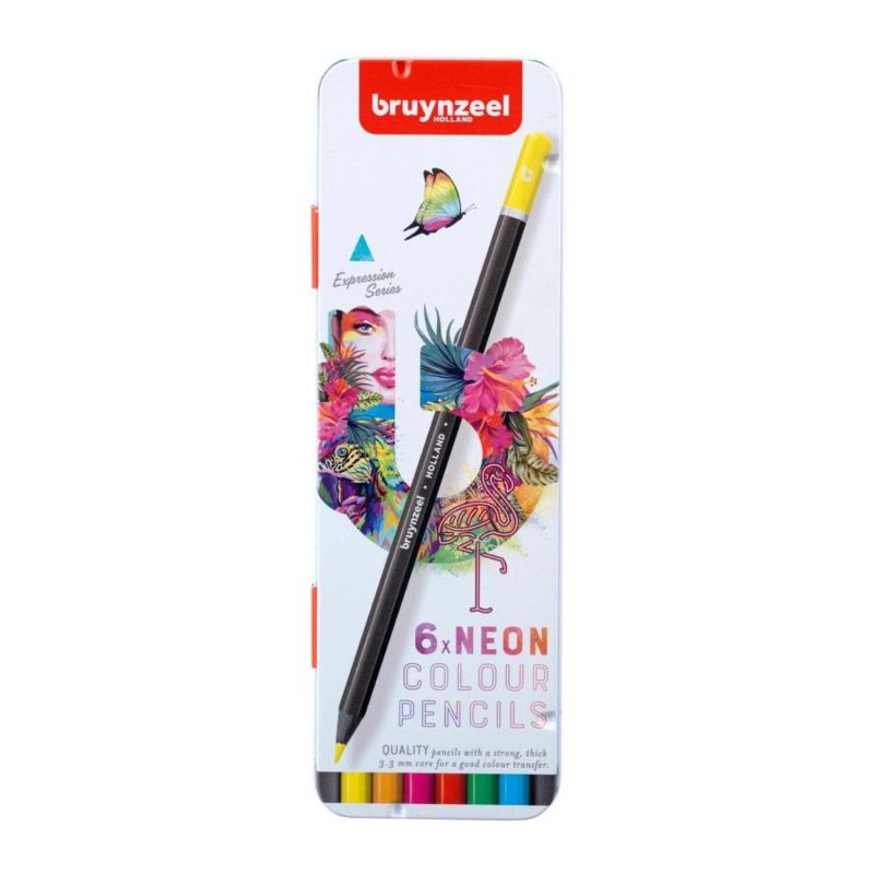 Bruynzeel, Pastelky farebné neónové, sada 6 ks