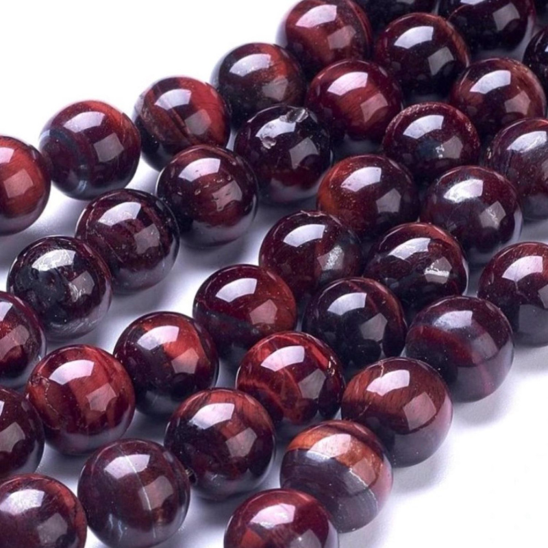 Býčie oko, 8 mm, farbený prírodný minerál 