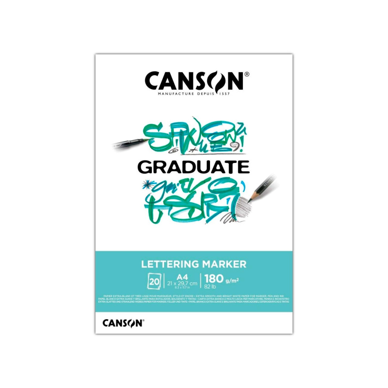 CANSON Skicár Graduate Lettering Marker, A4, 180 g, 20 listov