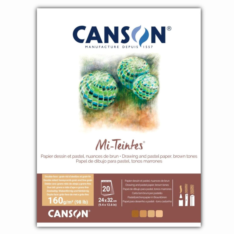 CANSON Skicár Mi-Teintes earth tones, 24 x 32 cm, 160g, 20 listov