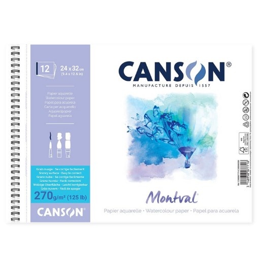 CANSON Skicár MONTVAL Torchon, 13,5x21 cm, 270g, 12 listov, Snow White