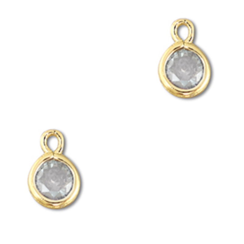 Crystal glass prívesok, okrúhly transparentno-zlatý