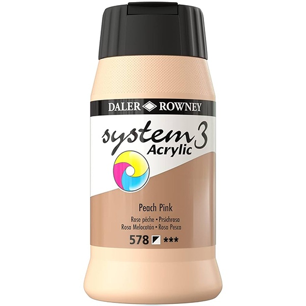 D&R System3 Acrylic 500 ml,  Peach Pink