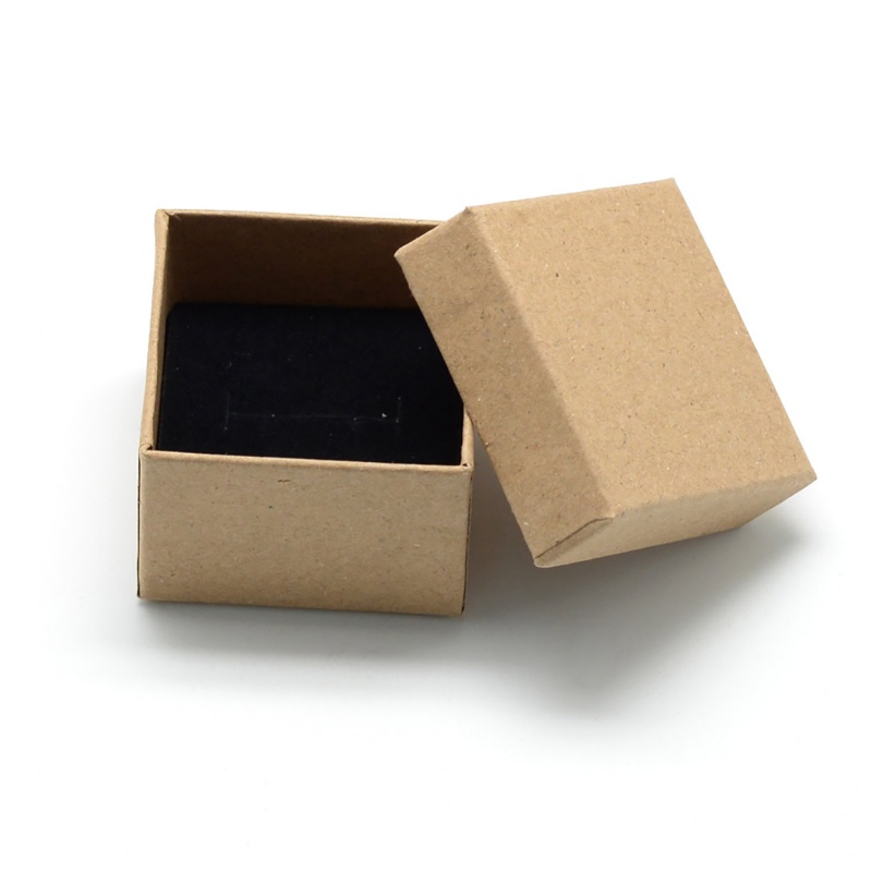Darčeková krabička, prírodná hnedá, štvorec, 5 cm