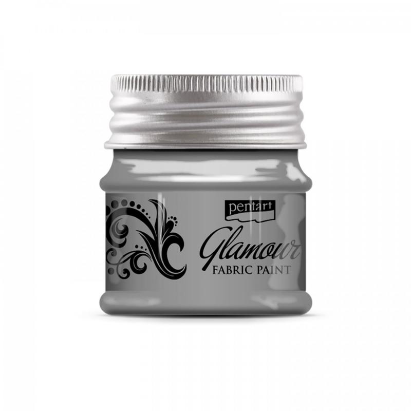 Farba na textil, glamour, 50 ml, strieborná