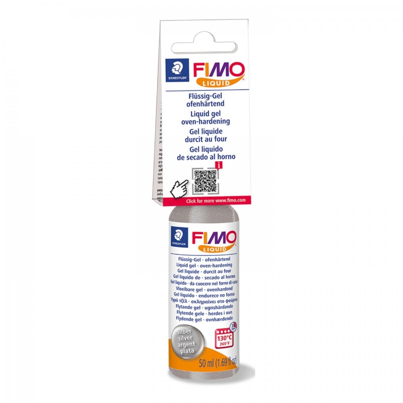 FIMO Liquid Deco Gél 50 ml, tekutý polymér, strieborný