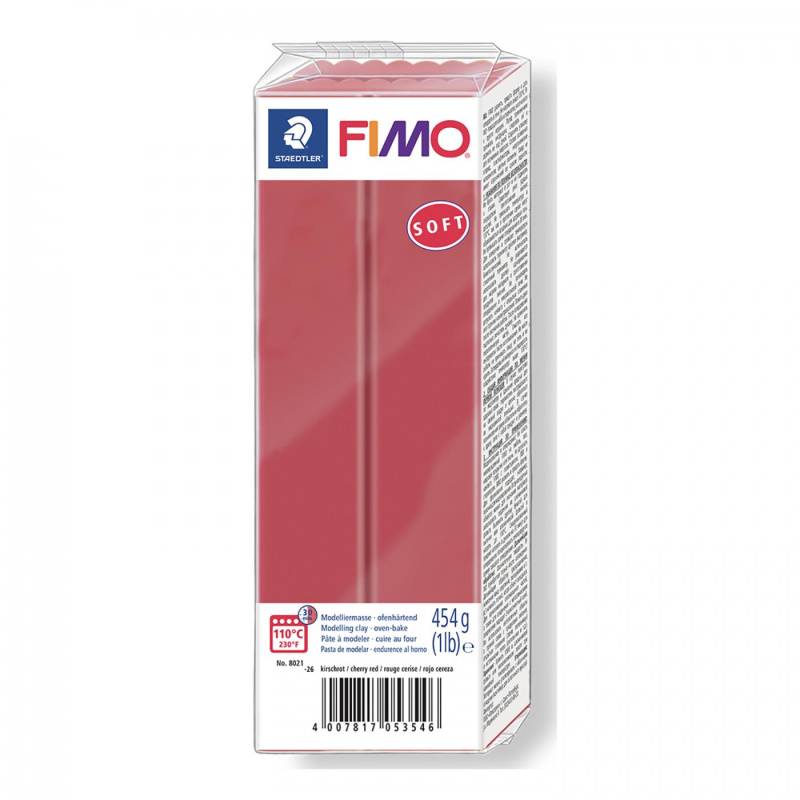 FIMO Soft, 454 g, 26 tmavo červená