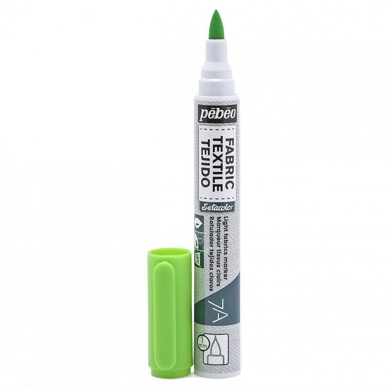 Fixka na svetlý textil 7A Flourescent Green, 1 mm brush