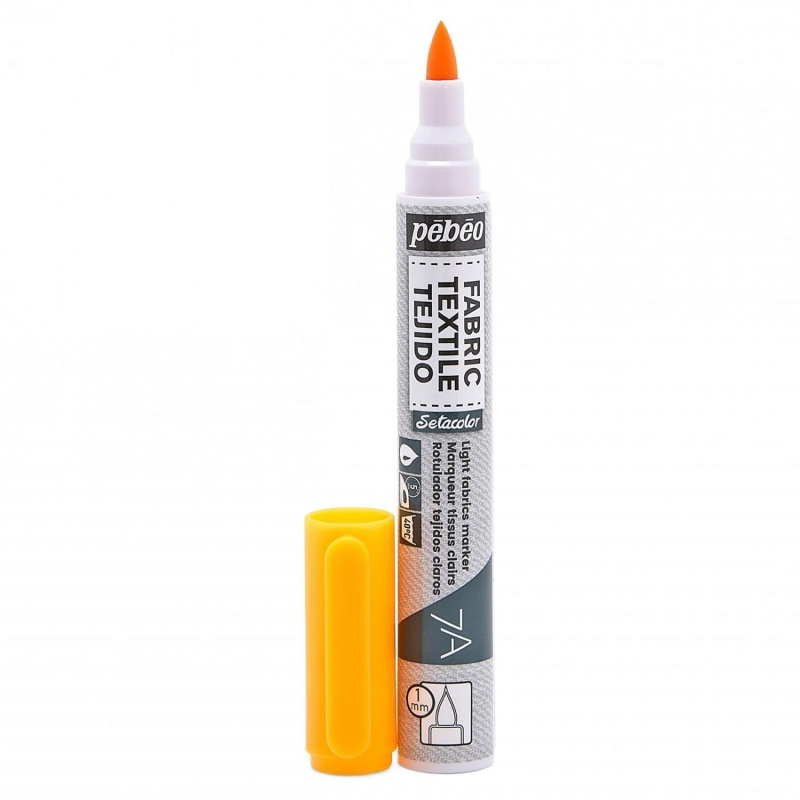Fixka na svetlý textil 7A Flourescent Orange, 1 mm brush
