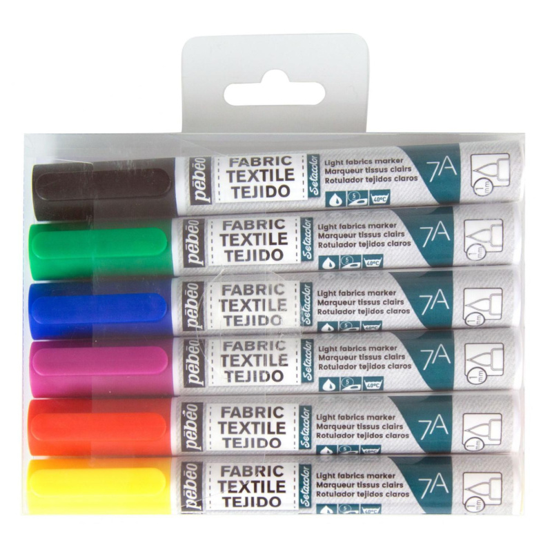 Fixka na svetlý textil 7A sada 6 ks CC, 1 mm brush