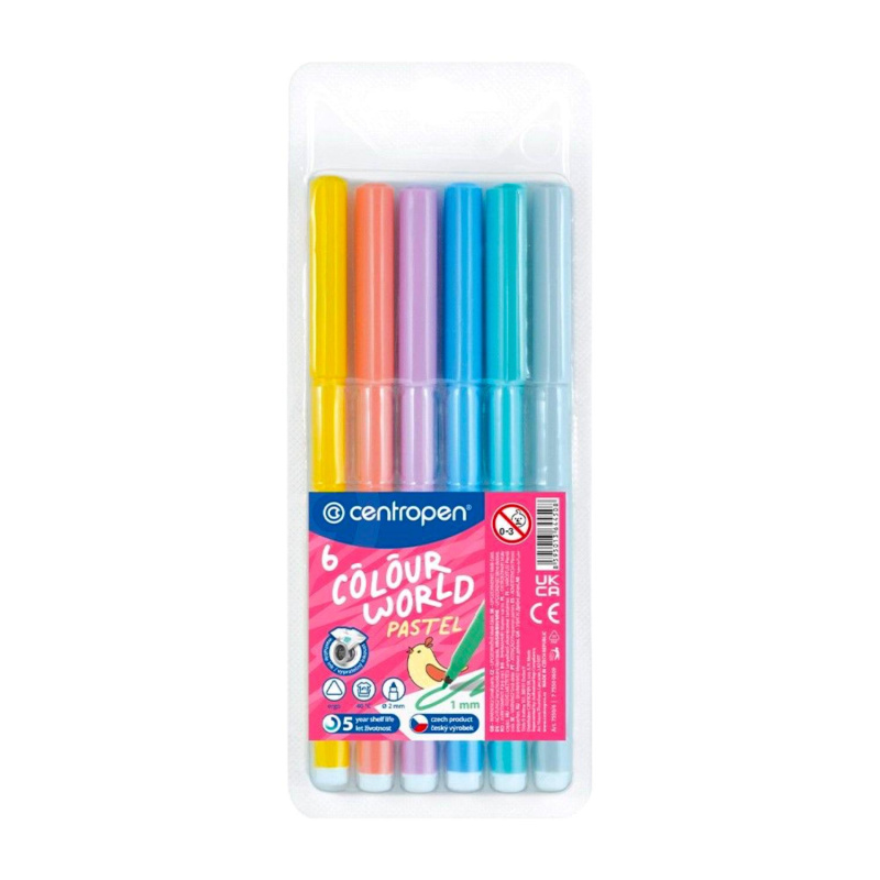 Fixky pre deti CENTROPEN, Colour World Pastel sada 6 ks