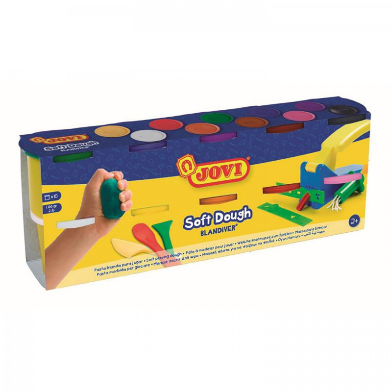 JOVI, Soft Dough plastelína pre deti, 10 x 110 g, 10 farieb