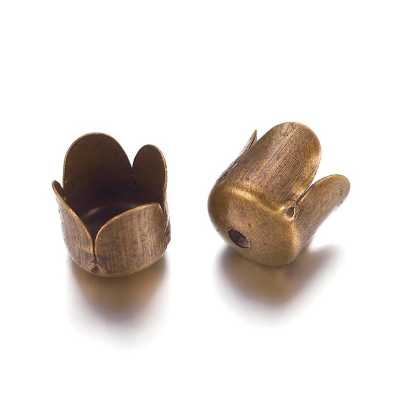 Koncovka okrúhla 6,5 x 8 mm, starobronz, 50 ks