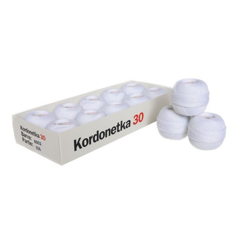 Kordonetka 30, biela, 20 g, cca 167 m