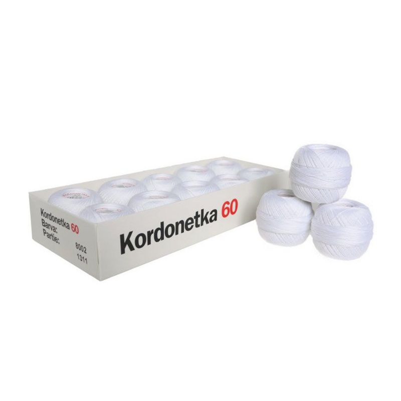 Kordonetka 60, biela, 20 g, cca 250 m