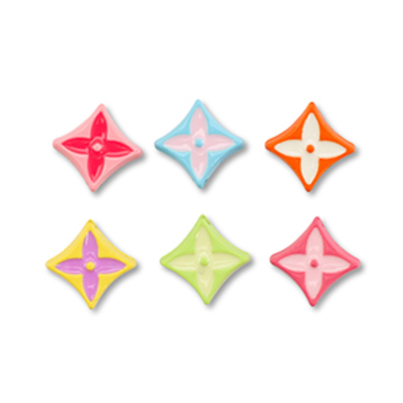 Kovová smaltovaná korálka, rhombus