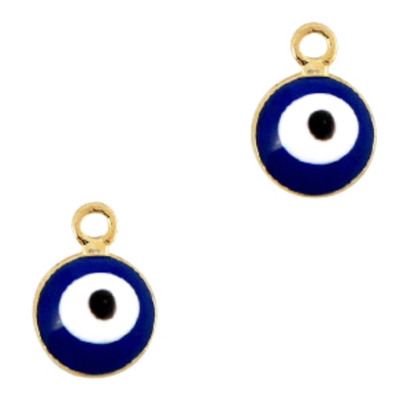 Kovový prívesok, 6 mm, Evil eye zlatá