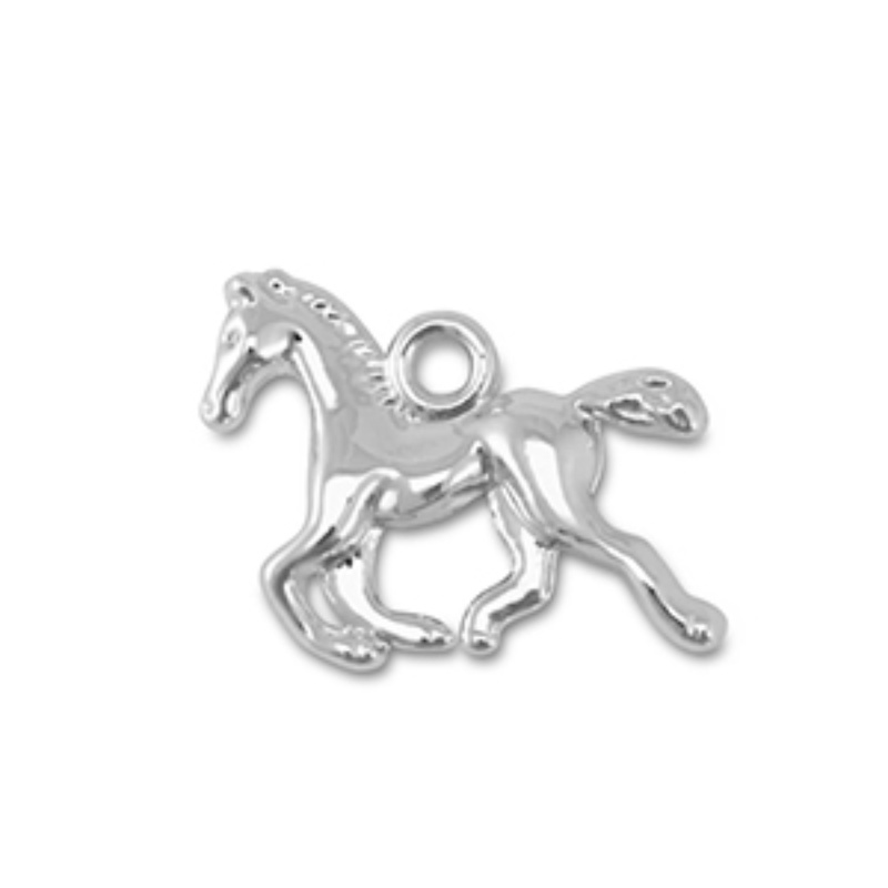 Kovový prívesok, bežiaci kôň strieborná