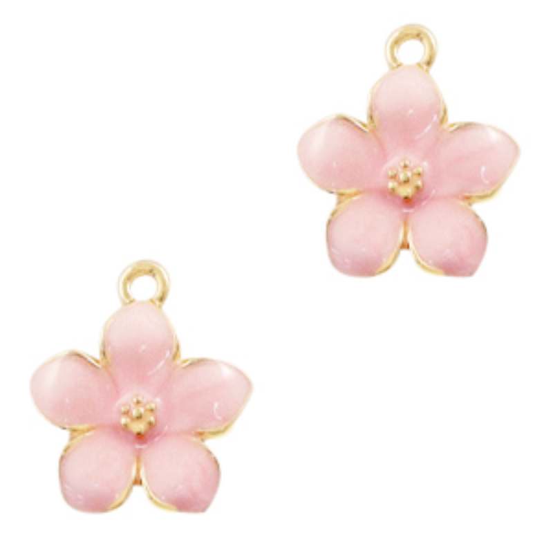 Kovový prívesok, kvet zlato-ružový