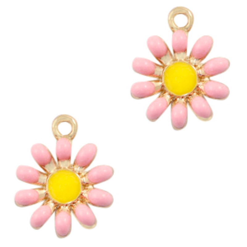 Kovový prívesok, sedmokráska zlato-ružový