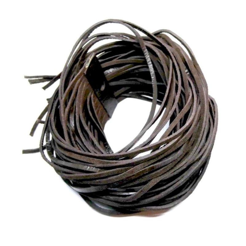 Kožený remienok plochý, 2 mm, tmavo hnedý, 90 - 100 cm 