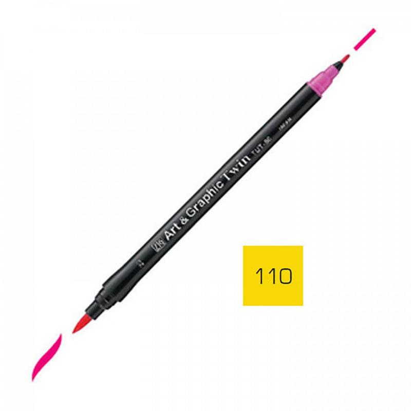 Kuretake, Art & Graphic Twin, 110 Mid Yellow