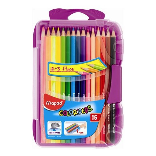 MAPED Pastelky trojhranné, COLOR PEPS SMART BOX, 15 ks